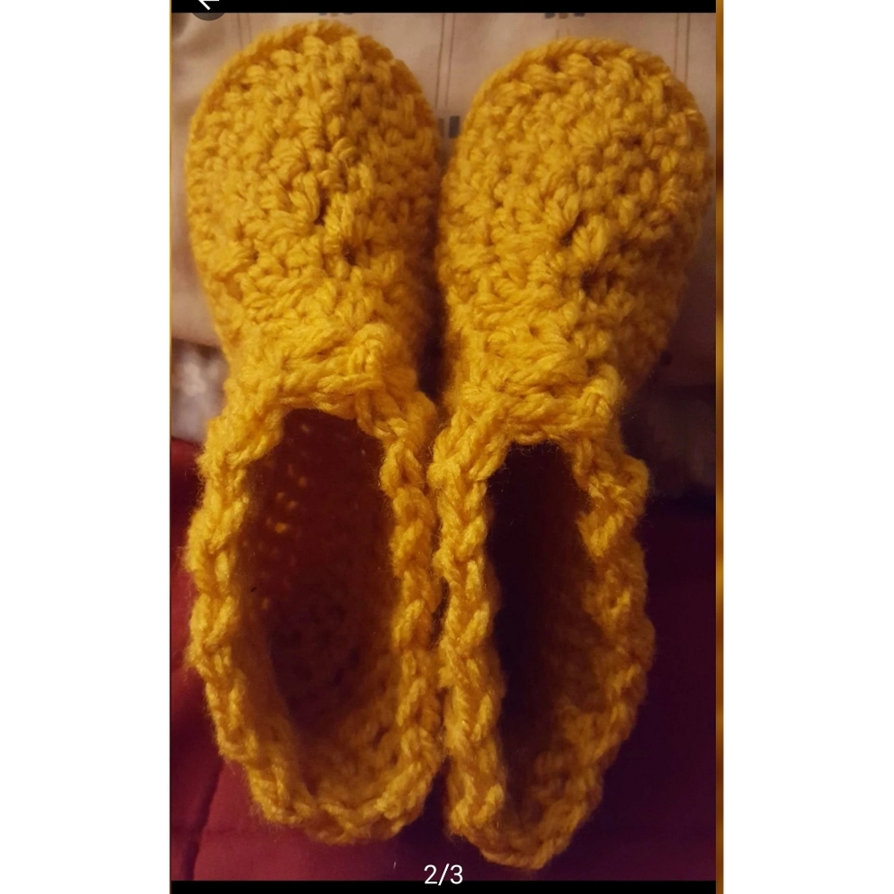 Golden Crochet Ankle Slippers